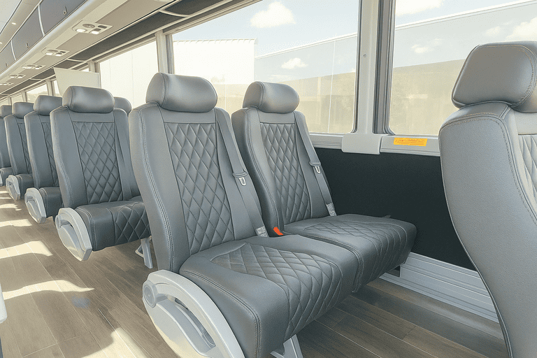 interior of Henderson Shuttle Bus Rentals charter bus